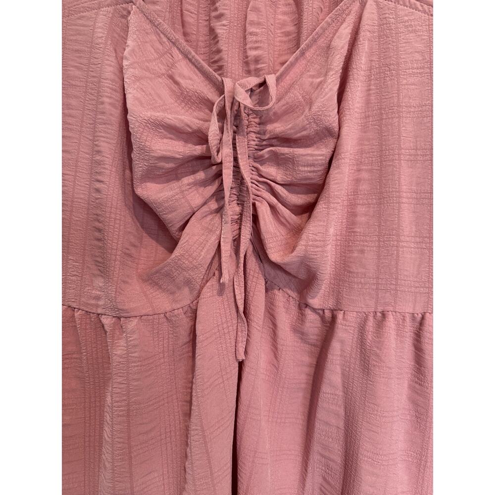 Bloomchic Pink Tiered Dress Women's Size 18/20 Cottagecore Babydoll cinch front - Picture 7 of 7
